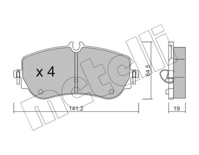 Комплект тормозных колодок, дисковый тормоз 22-1175-0