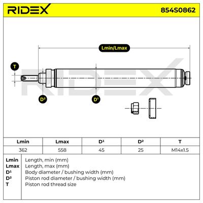 амортисьор RIDEX 854S0862
