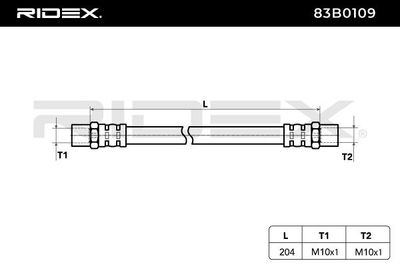 спирачен маркуч RIDEX 83B0109