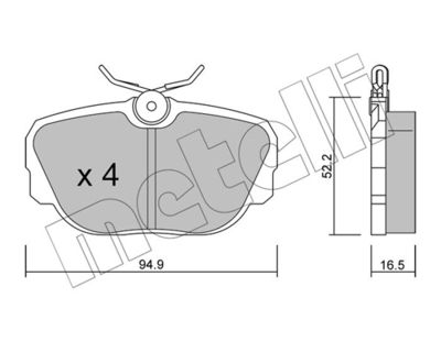 Комплект тормозных колодок, дисковый тормоз 22-0351-0
