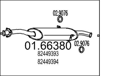 MTS 01.66380 Глушитель выхлопных газов  для FIAT CROMA (154_) 1900 Turbo D i.d. (154.LL, 154.PL)