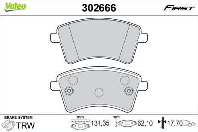 Brake Pad Set, disc brake 302666