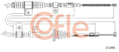 Тросик, cтояночный тормоз COFLE 92.17.2508 для HYUNDAI LANTRA