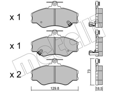 METELLI 22-0366-0 Тормозные колодки и сигнализаторы  для HYUNDAI GRACE (Хендай Граке)