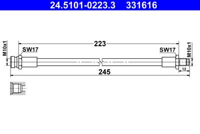 Тормозной шланг ATE 24.5101-0223.3 для MITSUBISHI ASX