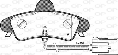 Комплект тормозных колодок, дисковый тормоз OPEN PARTS BPA0433.12 для FORD USA CONTOUR