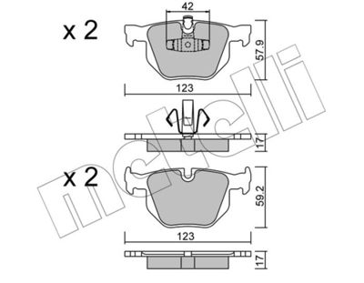 Комплект тормозных колодок, дисковый тормоз 22-0643-0