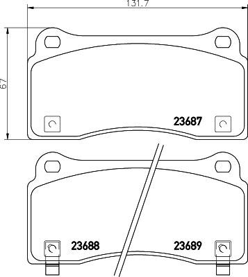 Комплект тормозных колодок, дисковый тормоз TEXTAR 2368701 для DODGE VIPER
