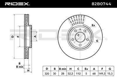 спирачен диск RIDEX 82B0744