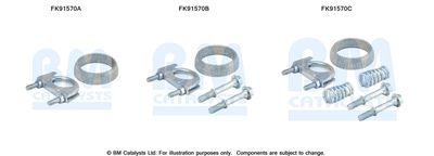 Монтажный комплект, катализатор BM CATALYSTS FK91570 для RENAULT MODUS