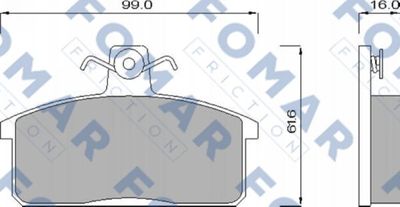 Комплект тормозных колодок, дисковый тормоз FOMAR Friction FO 621181 для LANCIA DELTA