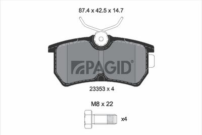 Sada brzdových destiček, kotoučová brzda PAGID T5118N