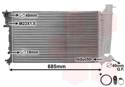 Радиатор, охлаждение двигателя VAN WEZEL 40002140 для CITROËN ZX
