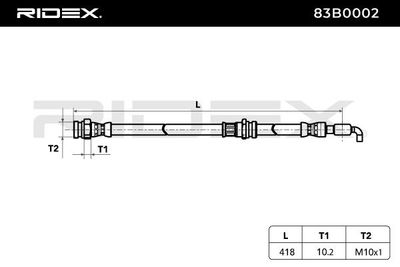 спирачен маркуч RIDEX 83B0002