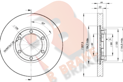 Тормозной диск R BRAKE 78RBD22376 для OPEL CAMPO
