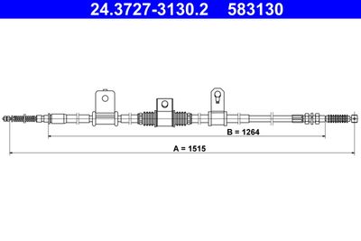Тросик, cтояночный тормоз ATE 24.3727-3130.2 для HYUNDAI H-1