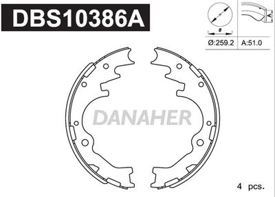 Комплект тормозных колодок DANAHER DBS10386A для MAZDA MPV