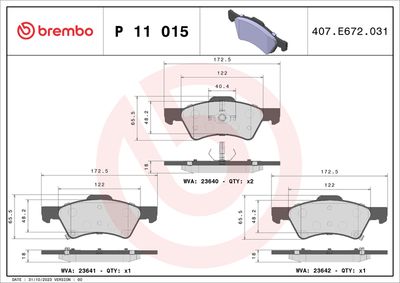 BREMBO Remblokkenset, schijfrem PRIME LINE (P 11 015)