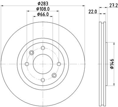 Тормозной диск HELLA 8DD 355 103-001 для CITROËN ZX
