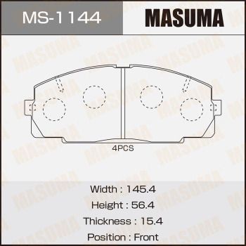 Комплект тормозных колодок MASUMA MS-1144 для TOYOTA DYNA