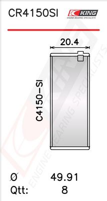 Черупка на биелен лагер KING CR4150SI0.25