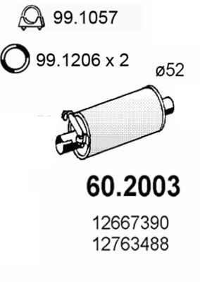 Предглушитель выхлопных газов ASSO 60.2003 для VOLVO 240