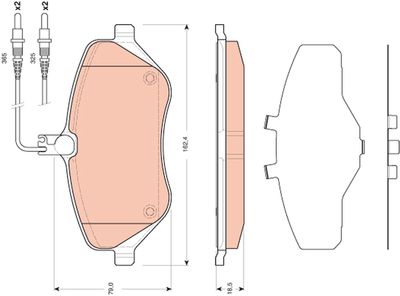 Комплект тормозных колодок, дисковый тормоз GDB1663