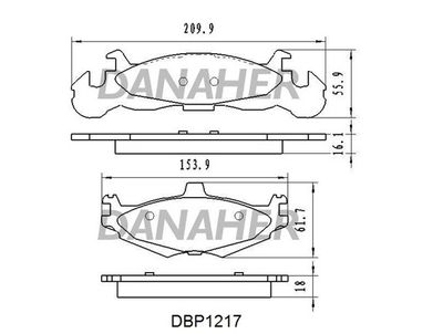 Комплект тормозных колодок, дисковый тормоз DANAHER DBP1217 для CHRYSLER ES
