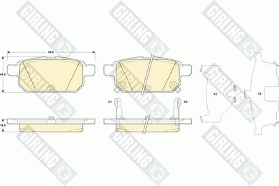 Комплект тормозных колодок, дисковый тормоз GIRLING 6135299 для SUZUKI SWIFT