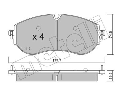 Комплект тормозных колодок, дисковый тормоз 22-1262-0