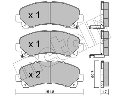 Комплект тормозных колодок, дисковый тормоз METELLI 22-0902-0 для ISUZU D-MAX