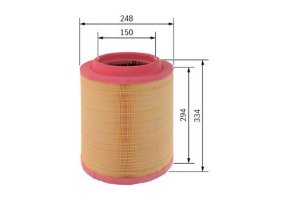 Filtre à air BOSCH — Ø248mm, Cartouche filtrante