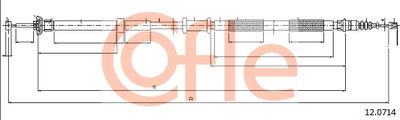 Тросик, cтояночный тормоз COFLE 12.0714 для FIAT PANDA
