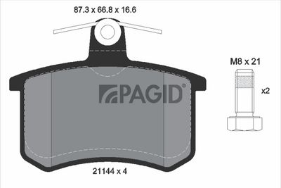 Sada brzdových destiček, kotoučová brzda PAGID T5056N