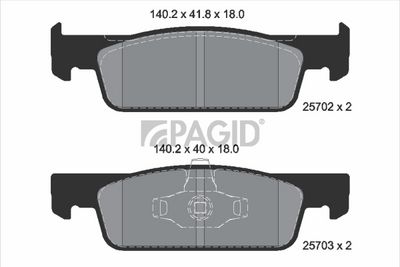 Sada brzdových destiček, kotoučová brzda PAGID T2260N