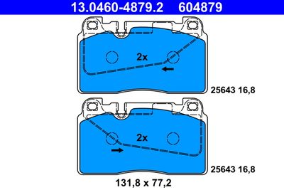Комплект тормозных колодок, дисковый тормоз ATE 13.0460-4879.2 для AUDI A7