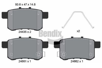 BENDIX Braking BPD2148 Тормозные колодки и сигнализаторы  для BYD  (Бид Ф6)