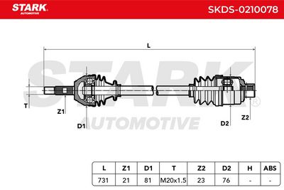полуоска STARK SKDS-0210078