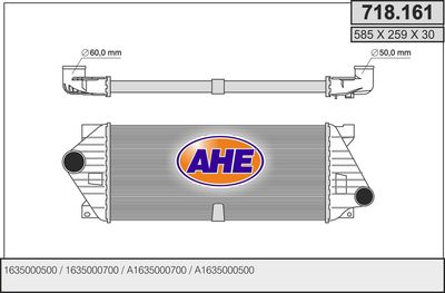 AHE 718.161 Интеркулер для MERCEDES-BENZ M-CLASS (Мерседес М-класс)