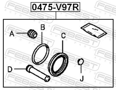 Repair Kit, brake caliper FEBEST U2700274