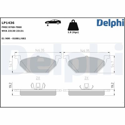 Brake Pad Set, disc brake LP1436