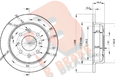 R BRAKE 78RBD21703 Тормозные диски  для HONDA NSX (Хонда Нсx)