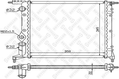 Радиатор, охлаждение двигателя STELLOX 10-25371-SX для RENAULT CLIO