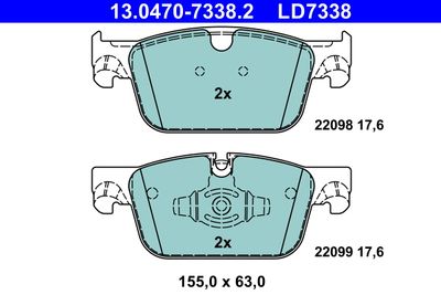 Комплект тормозных колодок, дисковый тормоз ATE 13.0470-7338.2 для VOLVO V90