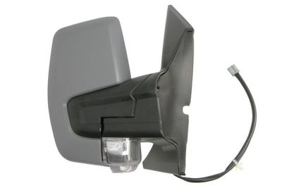 Zijspiegel Rechts (elektrisch, in reliëf, met verwarming, assistent rijstrookverandering, under-coated, met indicator) past: FORD TRANSIT / TOURNEO CUSTOM 07.17-12.23