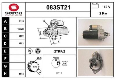 STARTCAR 083ST21 Стартер  для AUDI A4 B7 Avant (8ED) 2.0 TDI
