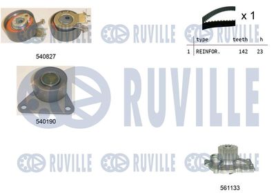 Водяной насос + комплект зубчатого ремня RUVILLE 5501101 для VOLVO XC90