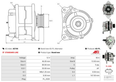 GENERATOR / ALTERNATOR AS-PL A5194 4