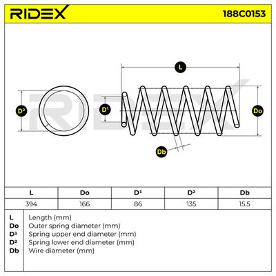 пружина за ходовата част RIDEX 188C0153