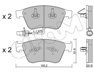 Zestaw klocków hamulcowych, hamulce tarczowe CIFAM 822-1253-0